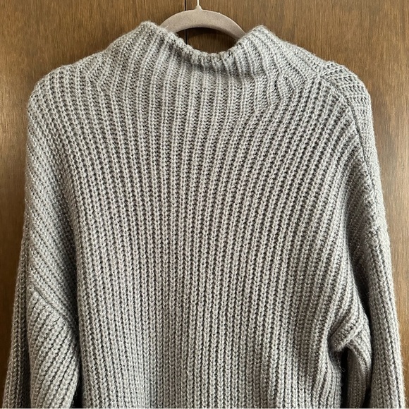 Alfani Women’s Holiday Cowl Neck Acrylic Grey Metallic Knit Sweater XL - Picture 5 of 9